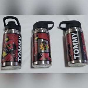 Bundle Of 3 CHICAGO BLACKHAWKS 16oz Tumbler Travel Mugs FlipTop NHL Hockey Fan